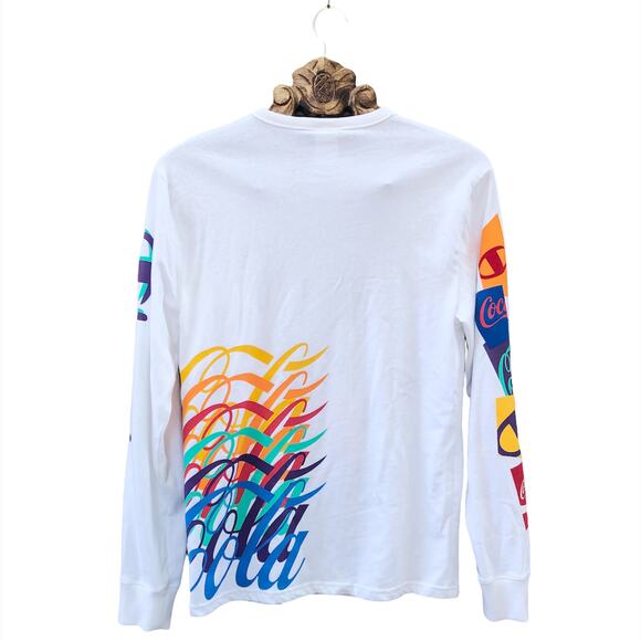 Champion X Coca Cola Logo Long Sleeved Shirt White Limited Edition Collab Small - Picture 2 of 9